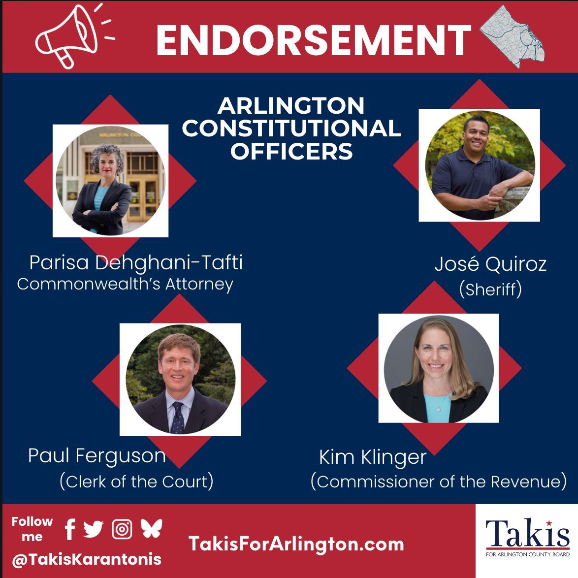 I'm proud to have the support of Arlington’s constitutional officers—leaders whose commitment to justice and public service reflects the very best of our community! Their backing speaks to the shared vision that guides my campaign: delivering real results and advancing Arlington.