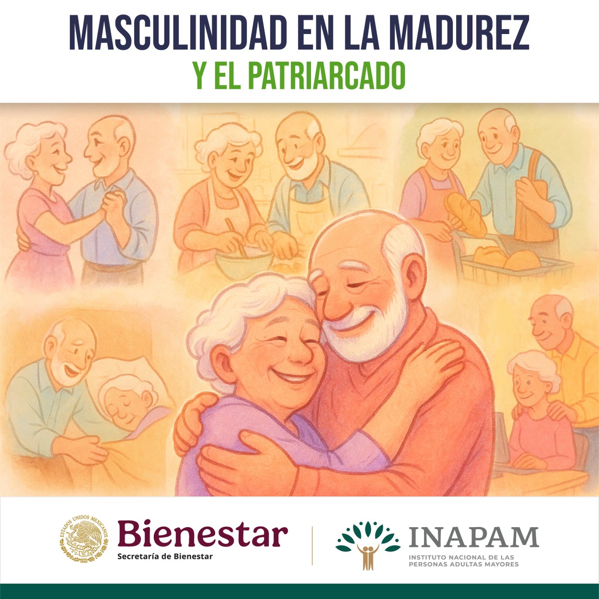 INAPAM's tweet photo. En la actualidad los #Hombres #AdultosMayores rompen con los #Estereotipos de #Género como el #Patriarcado que ha limitado su capacidad de mostrar sus #Emociones y #Vulnerabilidad con una #Masculinidad #Reprimida #SúmateACambiarConPerspectivaDeGénero https://t.co/swb4hFK1k0
