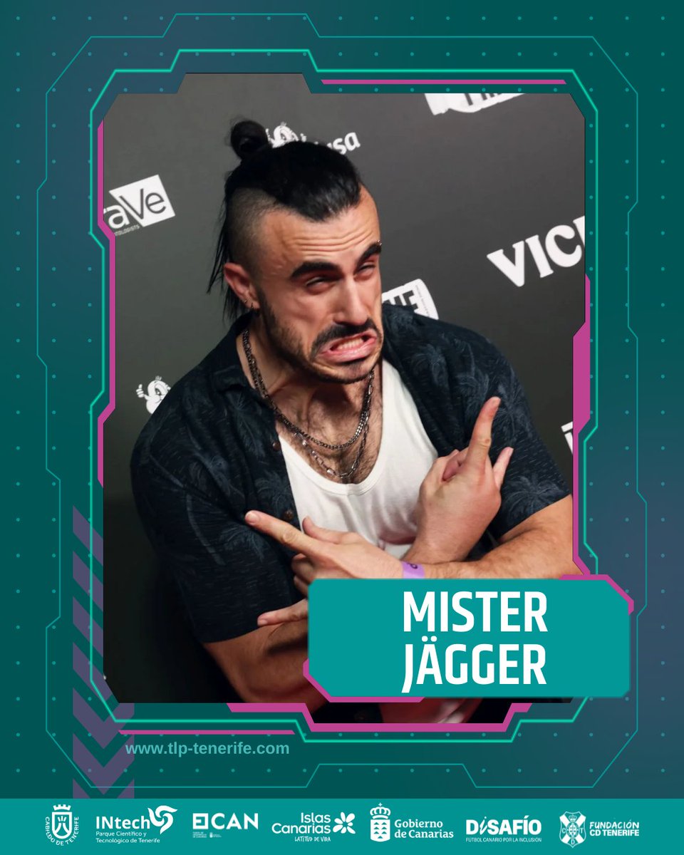 TLPTenerife's tweet photo. No existen palabras para definir a @MisterJagger_, pero vamos a intentarlo…

Es un creador de contenido con un largo recorrido en distintas plataformas y dejando huella con su contenido totalmente creativo y diferente

Además, tiene su propio juego de mesa y ahora está trabajando en su propio videojuego🙂‍↕️🔥

#TLP2025 #IslasCanarias #DiSAFÍO #PCTT #Tenerife
