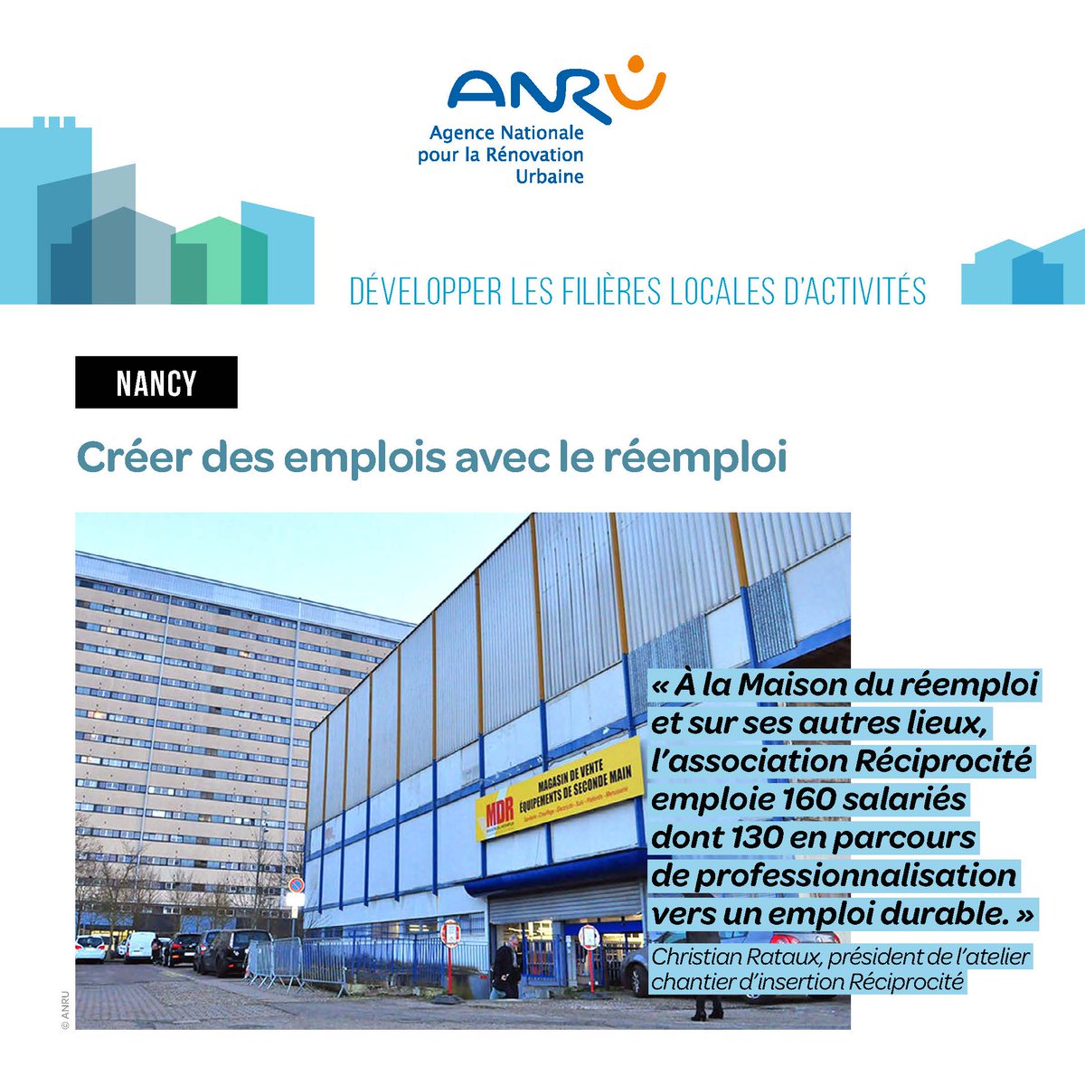 AnruOfficiel's tweet photo. À #VilledeNancy dans le quartier du plateau de La Haye, la Maison du réemploi est un exemple de projet pour le développement économique dans les quartiers
https://t.co/1LfPrgx1n9
À découvrir dans notre carnet #20ansrénov
@Prefet54 #MathieuKlein
@OmhGrandNancy #Grand_Nancy https://t.co/544YHfTFxr