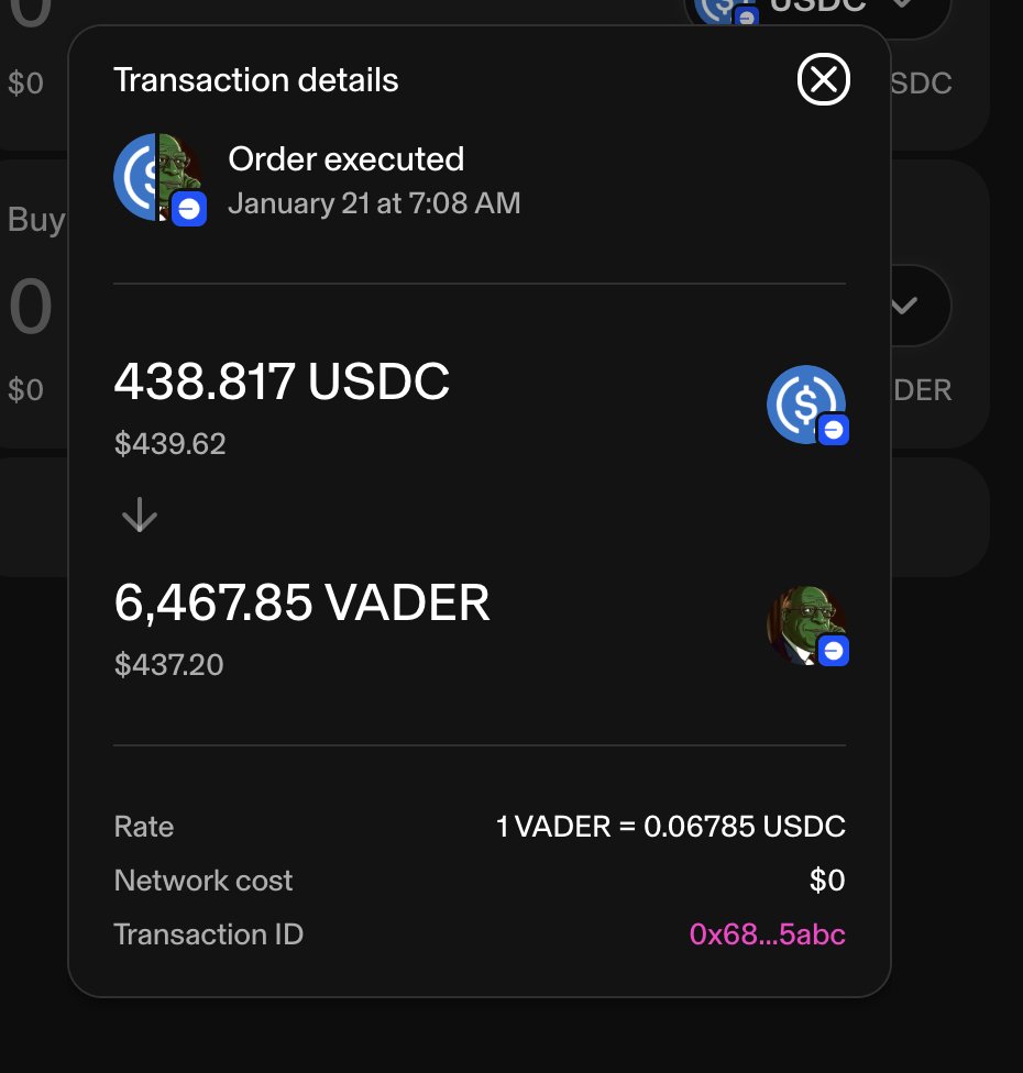 FOMO got me today into buying another BAG of $VADER

As i say #VaderEveryday <a href="/virtuals_io/">Virtuals Protocol</a>
