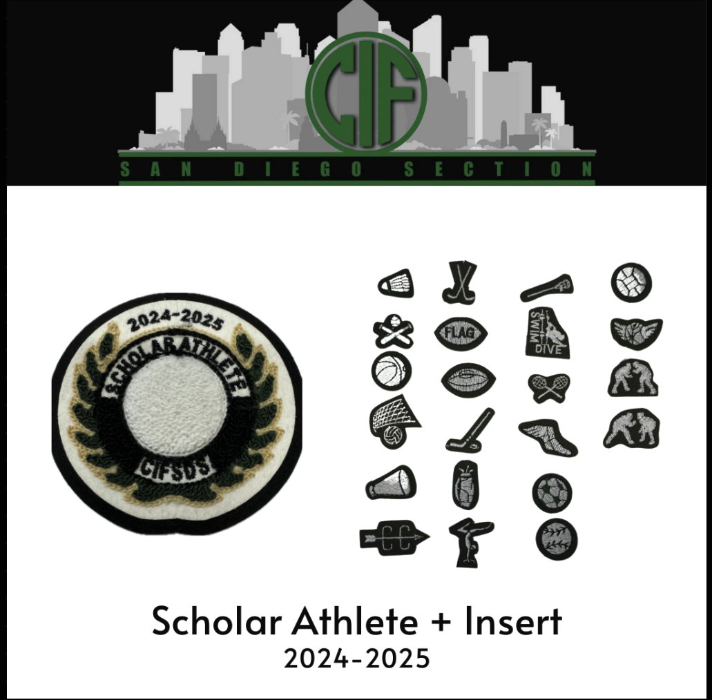 2024-2025 CIFSDS Scholar Athlete patches are back in stock!  Order now at cifsds.myshopify.com/products/schol…