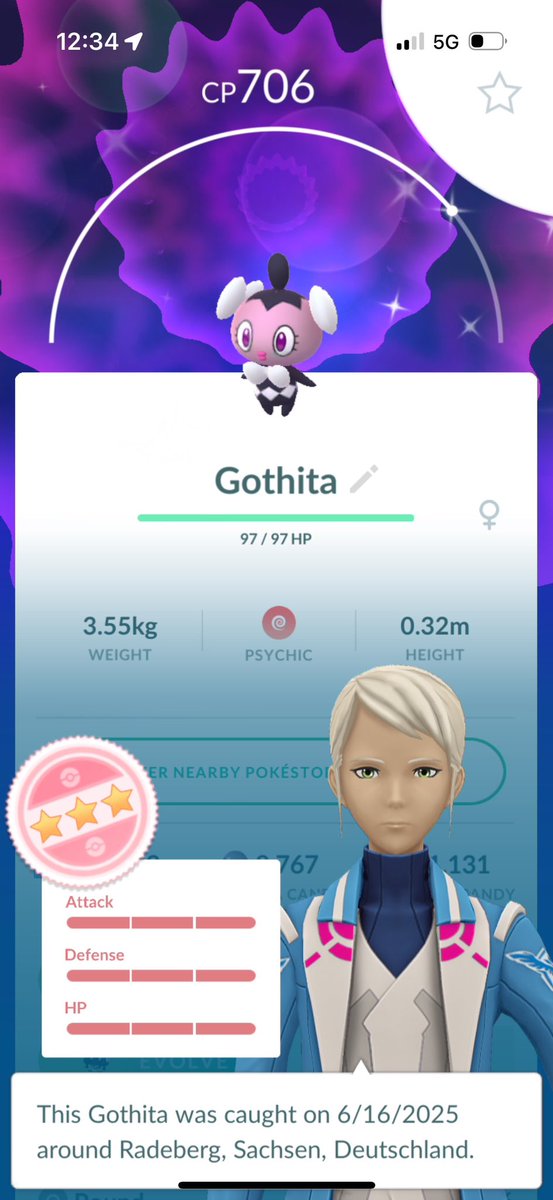 Caught a wild Shundo Gothita as I started my way to work. It's a good start into a new week 💙💎