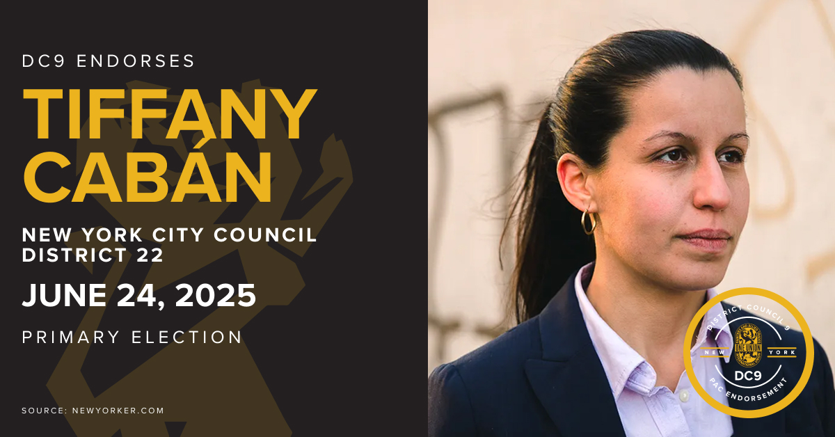 DC9_IUPAT's tweet photo. District Council 9’s Political Action Committee proudly endorses these candidates for New York City Council! #VoteUnion https://t.co/YALlE2pgee