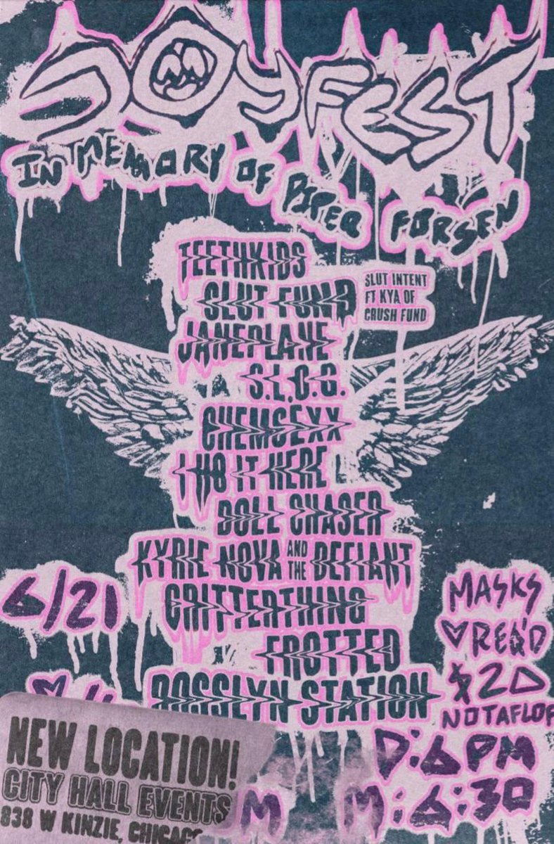 JOYFEST
In Memory of Piper Forsen

A memorial benefit fest absolutely stacked with incredible bands from the Twin Cities and Chicago scenes! Please join us Saturday June 21st at City Hall Events in Chicago as we celebrate the life of of a good friend! Tix: zeffy.com/en-US/ticketin…