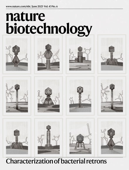 The June issue is live nature.com/nbt/volumes/43…

On the cover, Khan et al. present a molecular census of retrons, performing the same battery of tests across many distinct systems to identify similarities and differences go.nature.com/3MOsMBx
