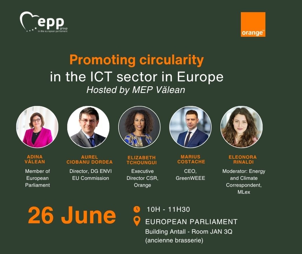 Orange EU (@orange_brussels) on Twitter photo 🚨 Event with <a href="/AdinaValean/">Adina Valean</a> on circular economy &ICT sector join us on June 26, 10h-11h30 at the European Parliament. This includes Aurel Ciobanu Dordea <a href="/EU_ENV/">EU Environment</a> , <a href="/etchoungui/">Elizabeth Tchoungui</a> <a href="/orange/">Orange</a> , Marius Costache <a href="/greenweee/">GreenWEEE</a> , <a href="/EleonoraRinald_/">Eleonora Rinaldi</a> <a href="/mlexclusive/">MLex</a> register: docs.google.com/forms/d/e/1FAI… 🚨 Event with <a href="/AdinaValean/">Adina Valean</a> on circular economy &ICT sector join us on June 26, 10h-11h30 at the European Parliament. This includes Aurel Ciobanu Dordea <a href="/EU_ENV/">EU Environment</a> , <a href="/etchoungui/">Elizabeth Tchoungui</a> <a href="/orange/">Orange</a> , Marius Costache <a href="/greenweee/">GreenWEEE</a> , <a href="/EleonoraRinald_/">Eleonora Rinaldi</a> <a href="/mlexclusive/">MLex</a> register: docs.google.com/forms/d/e/1FAI…