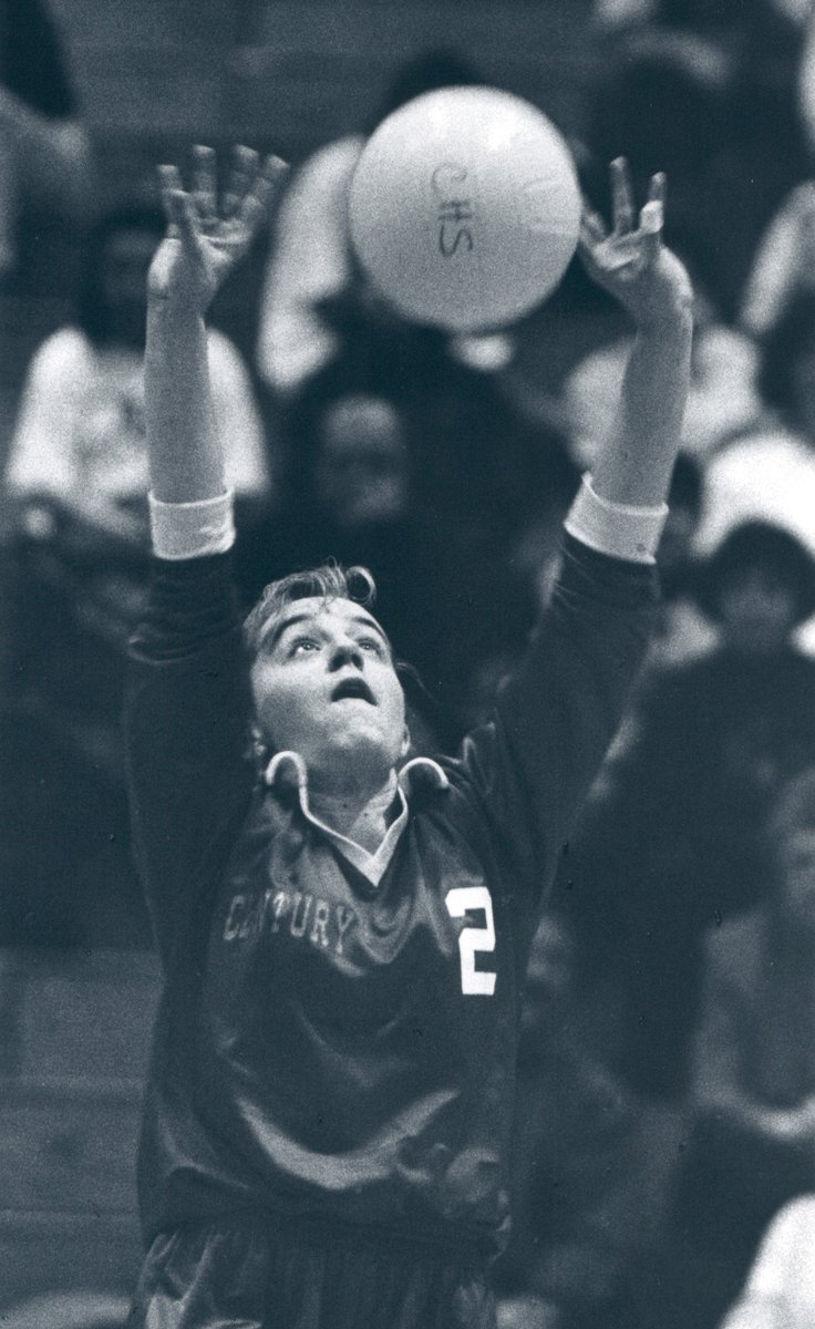 OLD SCHOOL
Century's Christy Thelan sets a ball during  a Patriots' match with Mandan during the 1994 season.
#wdaoldschool