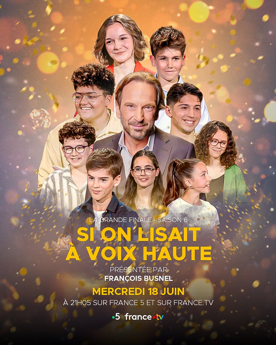 👀Qui sera sacré meilleur lecteur ou meilleure lectrice de France ?
👉Retrouvez les neuf finalistes de la sixième édition de notre grand concours de lecture "Si on lisait à voix haute" !
📺Mercredi 18 juin à 21h05 sur France 5 et sur la plateforme <a href="/FranceTV/">France tv</a> !
