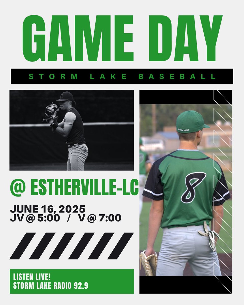 Tonight’s game in Estherville will be played varsity first due to storms later in the evening. #GoBigGreen