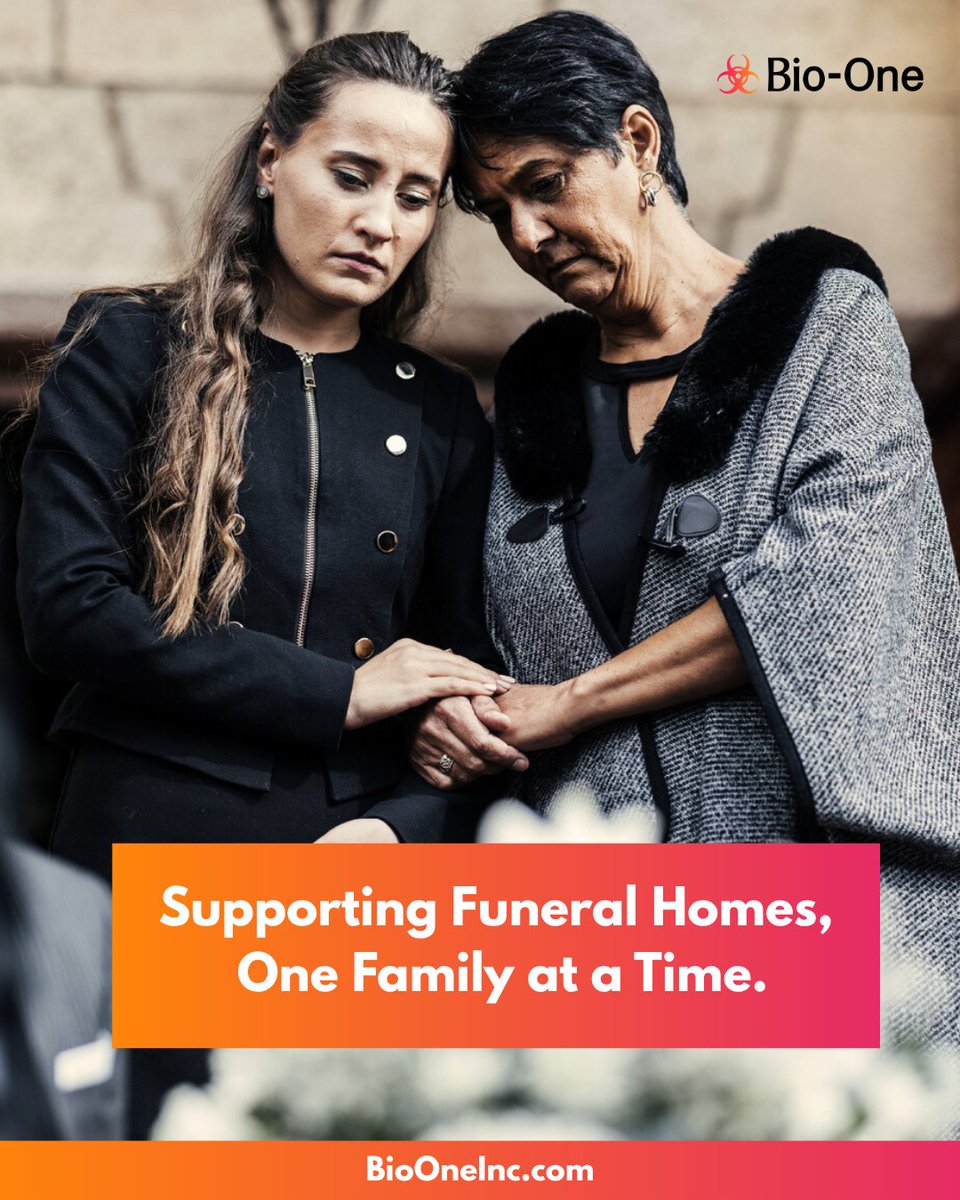 BioOneInc's tweet photo. Before the service begins, there’s often a scene no family should face.
Funeral homes trust Bio-One for discreet, compassionate after-death cleanup.
- Certified biohazard pros
- 24/7 response
- Trusted by funeral directors
We’re here when it matters most. https://t.co/1b7yLklFOR