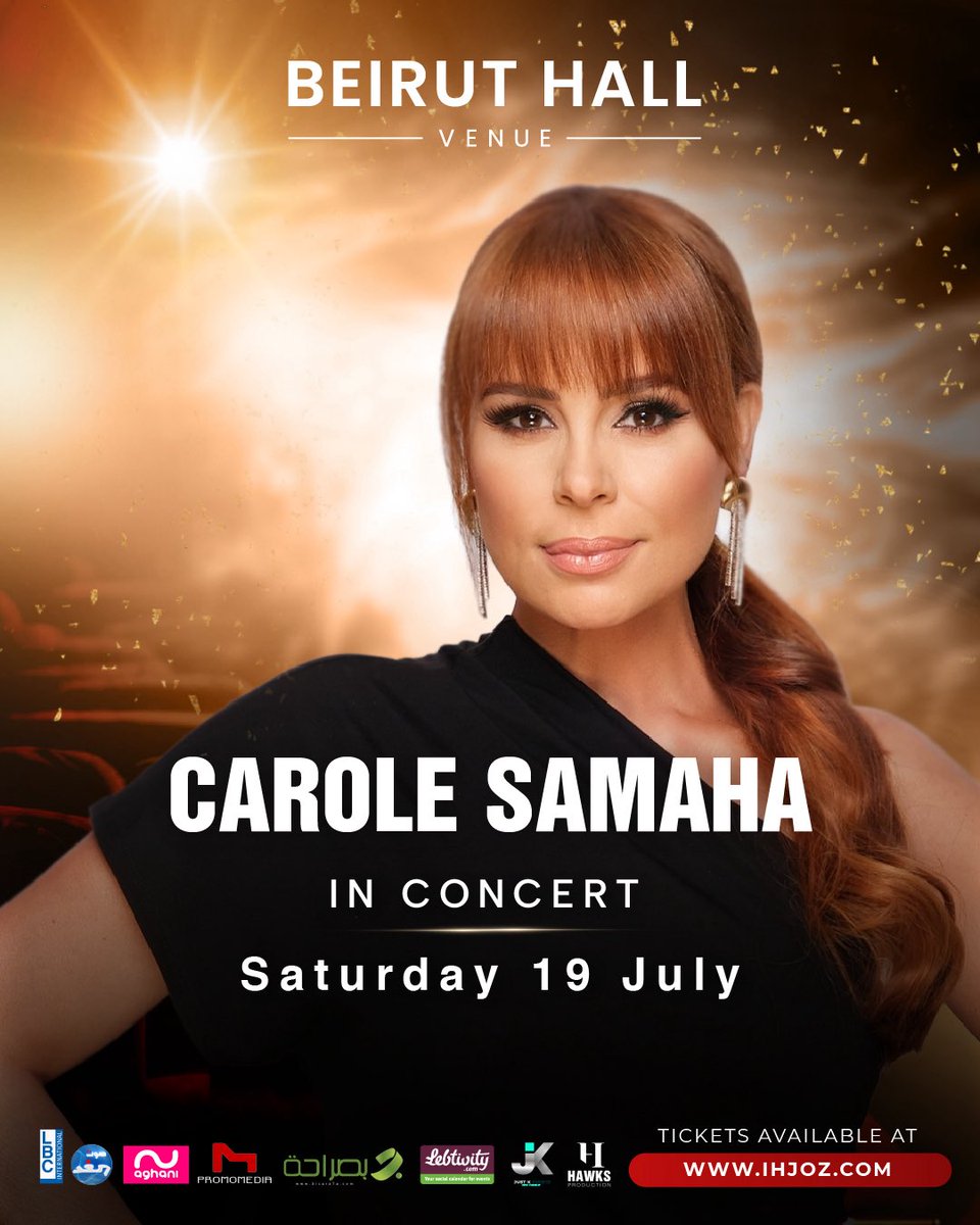 Beirut... I'm coming home! 🇱🇧
I’ve missed the energy, the stage, and YOU.
Let’s meet on July 19 at Beirut Hall for an unforgettable night ❤️
🎟 Tickets available now on 
ihjoz.com/events/8474

#CaroleSamaha #LiveInBeirut
