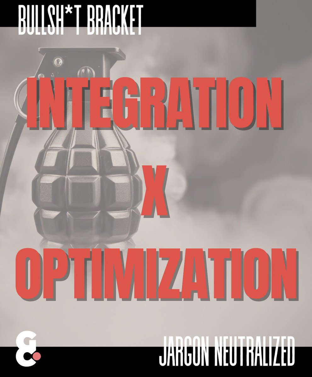 goldcomm_co's tweet photo. It’s a corporate cringe showdown:
Integration or Optimization — which of these two over-used buzzwords deserve to be cancelled?
Your vote decides. And we’ll crown the worst buzzword around.
Tap the link to vote: https://t.co/dzRqnJhqi4
#BurnTheBS https://t.co/reJUxGK67y