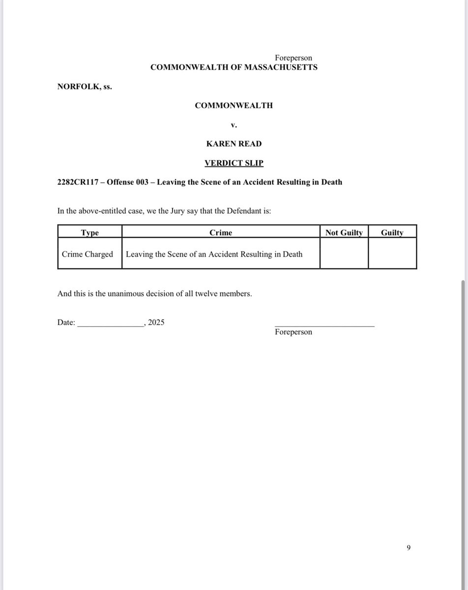 kreadisinnocent's tweet photo. NEW: Defense Suggested Verdict Slip https://t.co/Uab6TRHtNL