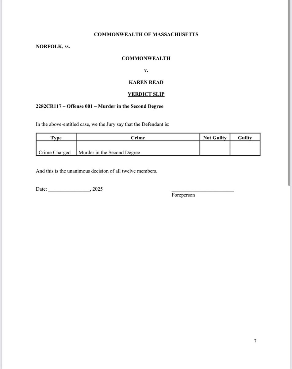 kreadisinnocent's tweet photo. NEW: Defense Suggested Verdict Slip https://t.co/Uab6TRHtNL