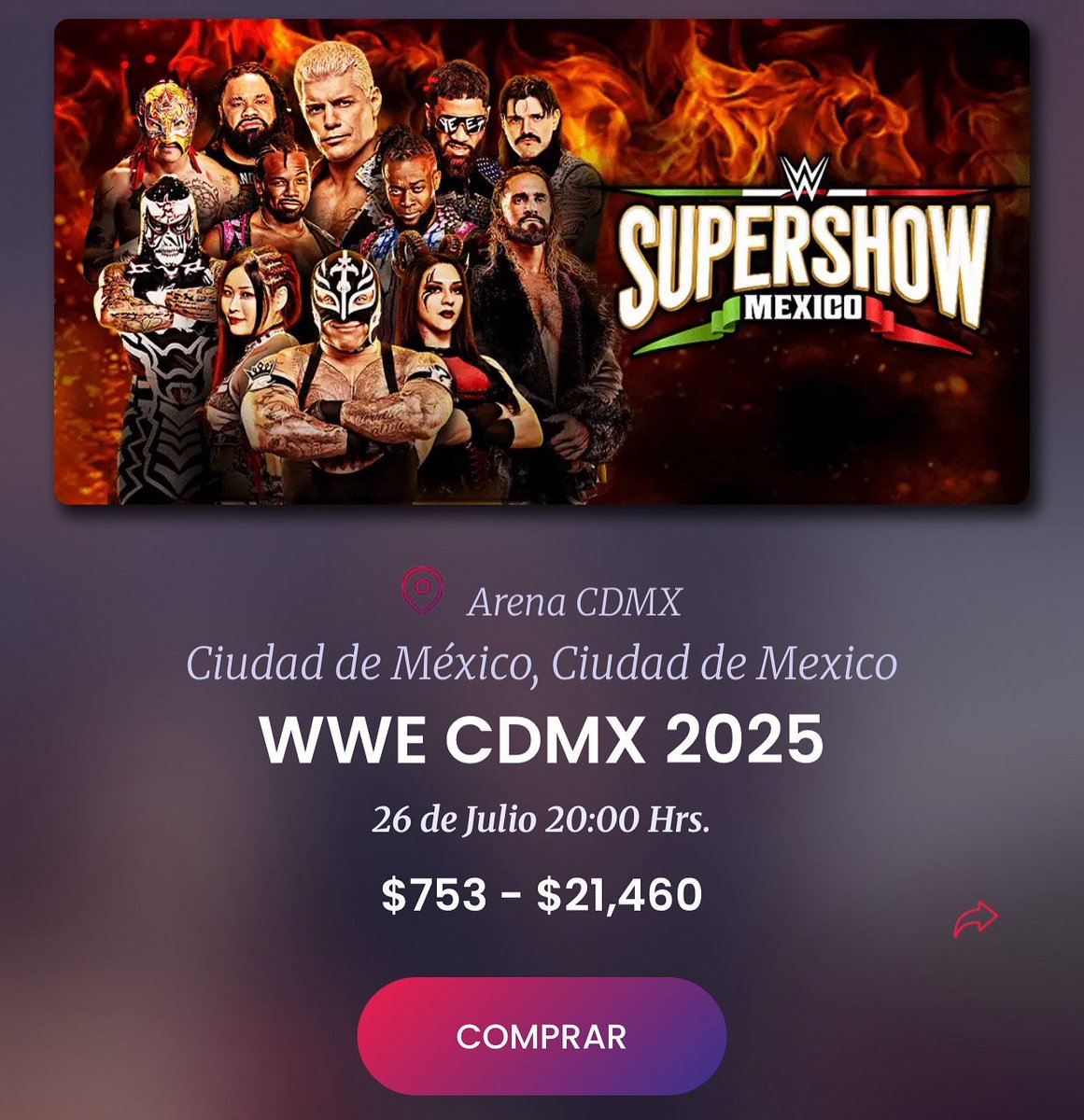 porktendencia's tweet photo. “WWE”:
Porque se revelaron los precios del #SupershowMexico. https://t.co/8PgldI5bLS