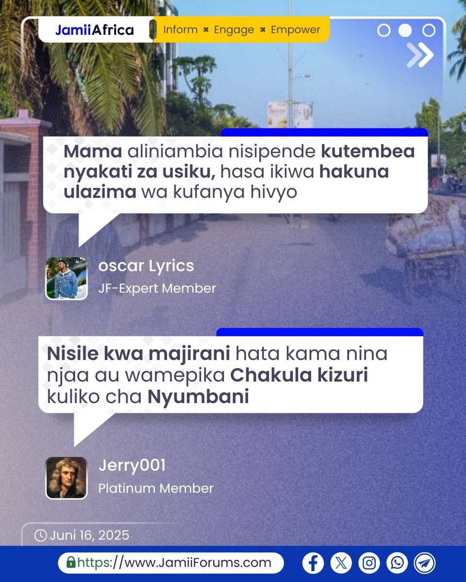 JamiiForums's tweet photo. #MALEZI: Vipi kwa upande wako, Mzazi/Mlezi wako aliwahi kukuhusia jambo gani ambalo bado unalizingatia mpaka sasa?
Mjadala zaidi https://t.co/0pFBYGfGXR
#JamiiForums #JamiiAfrica #JFStories #JFChitChats #Maisha https://t.co/X02uIZExXx