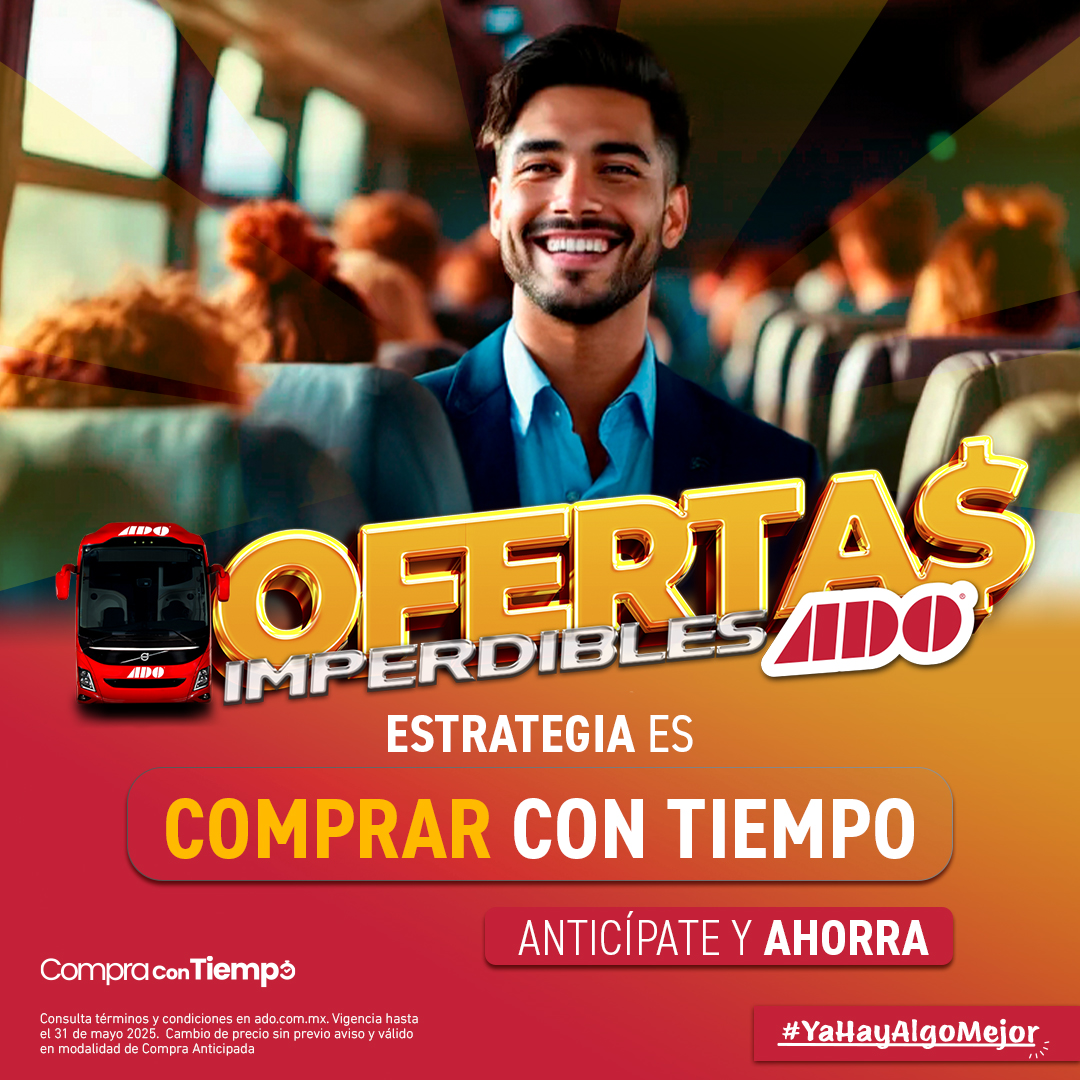 💼✨ Planificar bien un viaje no solo ahorra tiempo… también dinero.
Compra anticipadamente con ADO desde tinyurl.com/23gubfhw o la app y obtén hasta 50% de descuento en tu boleto.
La logística eficiente empieza desde la compra.
#YaHayAlgoMejor