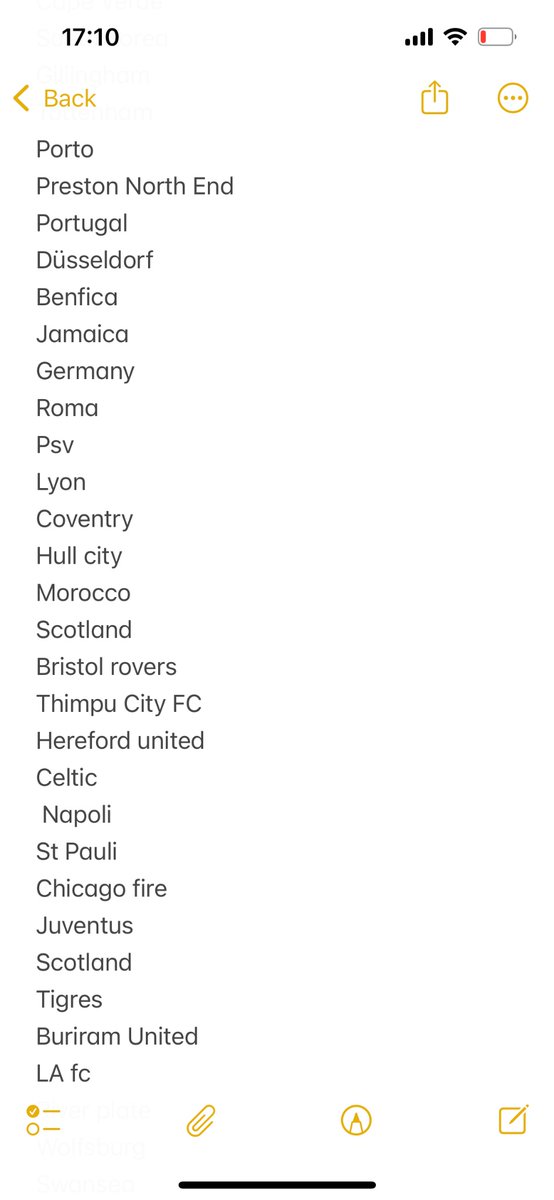 clar_son0's tweet photo. Made a list of all the football shirts I recognised at a festival this weekend https://t.co/LmYfpaUWpv