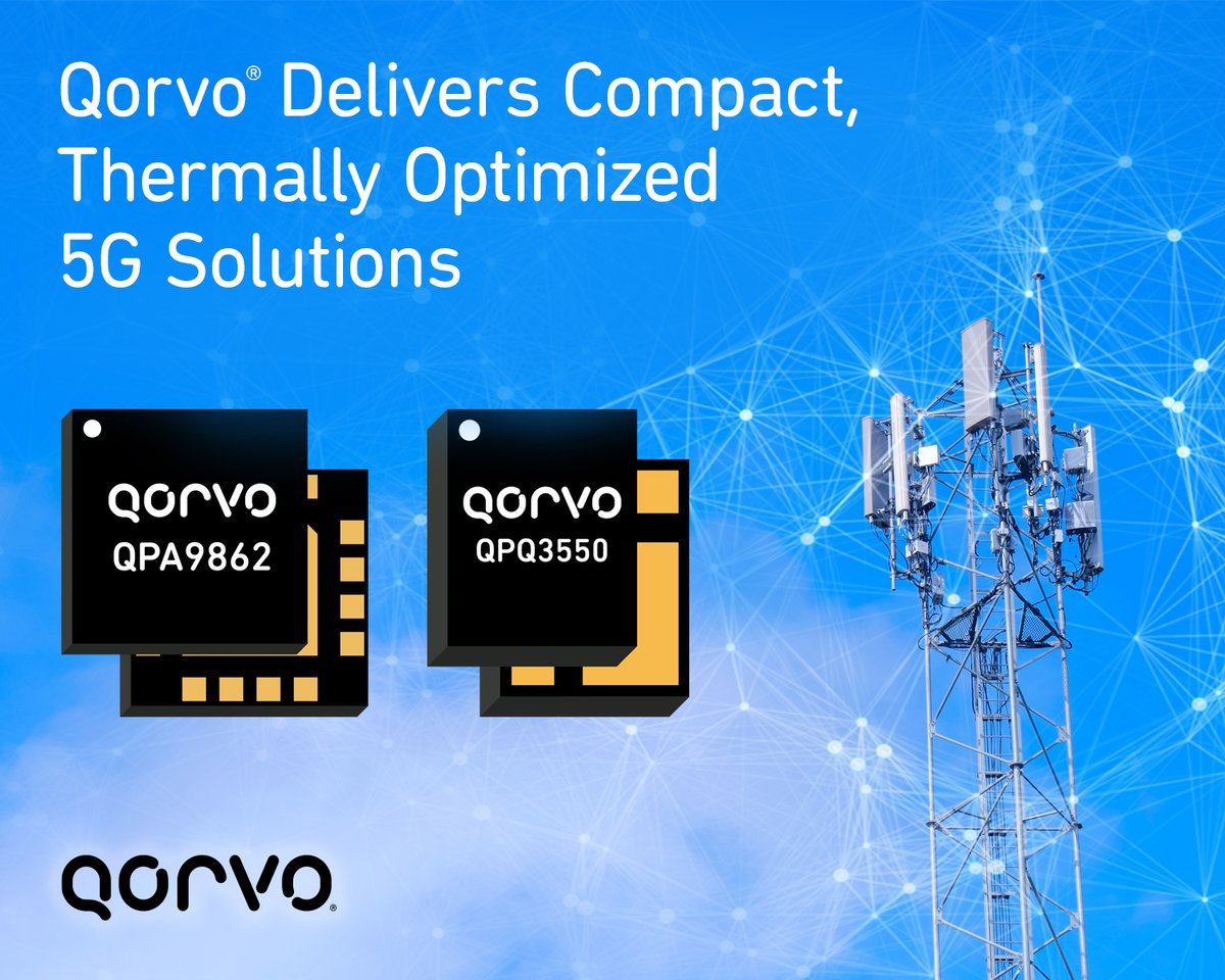 🚀 At #IMS2025, Qorvo unveiled two compact RF solutions — a high-efficiency pre-driver and a next-gen BAW filter — that streamline 5G mMIMO and FWA radio design. 

 🔗ow.ly/vfYO50Wacji
#5GInfrastructure #QorvoInnovation #RFsolutions