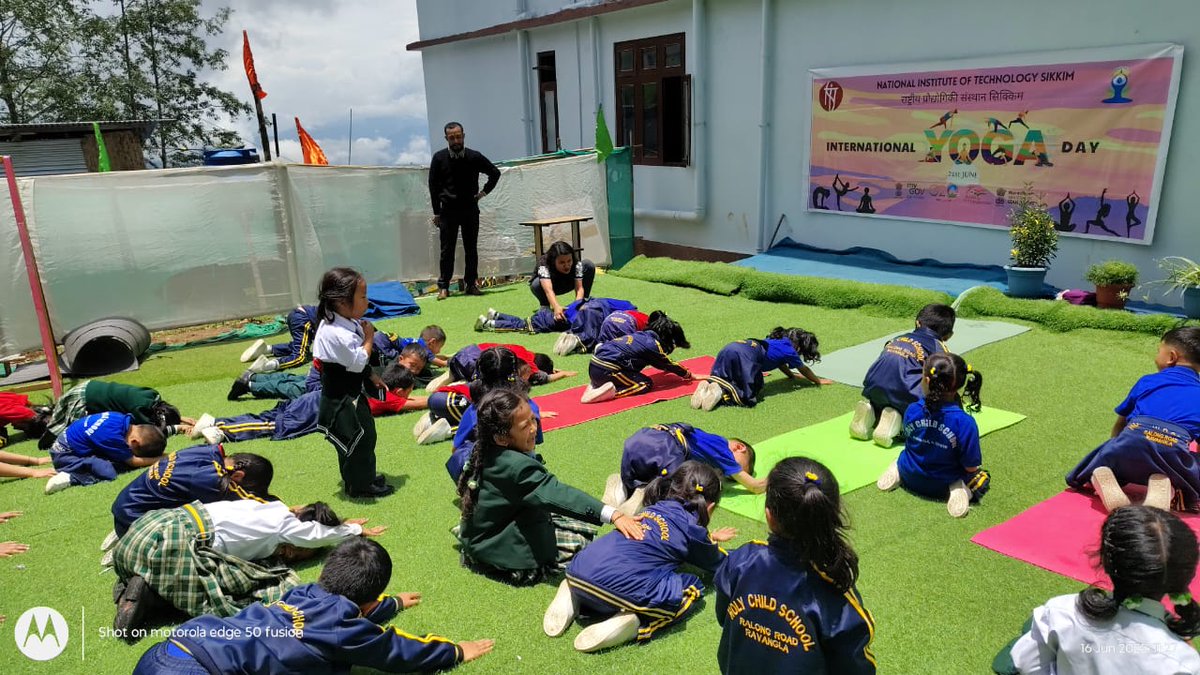 PIB in Sikkim (@pibgangtok) on Twitter photo Today a team from <a href="/NITSIKKIM1/">NITSikkim</a> organized a Yoga outreach program at Holy Child School, Ravangla. #YogaForOneEarthOneHealth
<a href="/PIB_India/">PIB India</a> <a href="/MIB_India/">Ministry of Information and Broadcasting</a> <a href="/moayush/">Ministry of Ayush</a> Today a team from <a href="/NITSIKKIM1/">NITSikkim</a> organized a Yoga outreach program at Holy Child School, Ravangla. #YogaForOneEarthOneHealth
<a href="/PIB_India/">PIB India</a> <a href="/MIB_India/">Ministry of Information and Broadcasting</a> <a href="/moayush/">Ministry of Ayush</a>