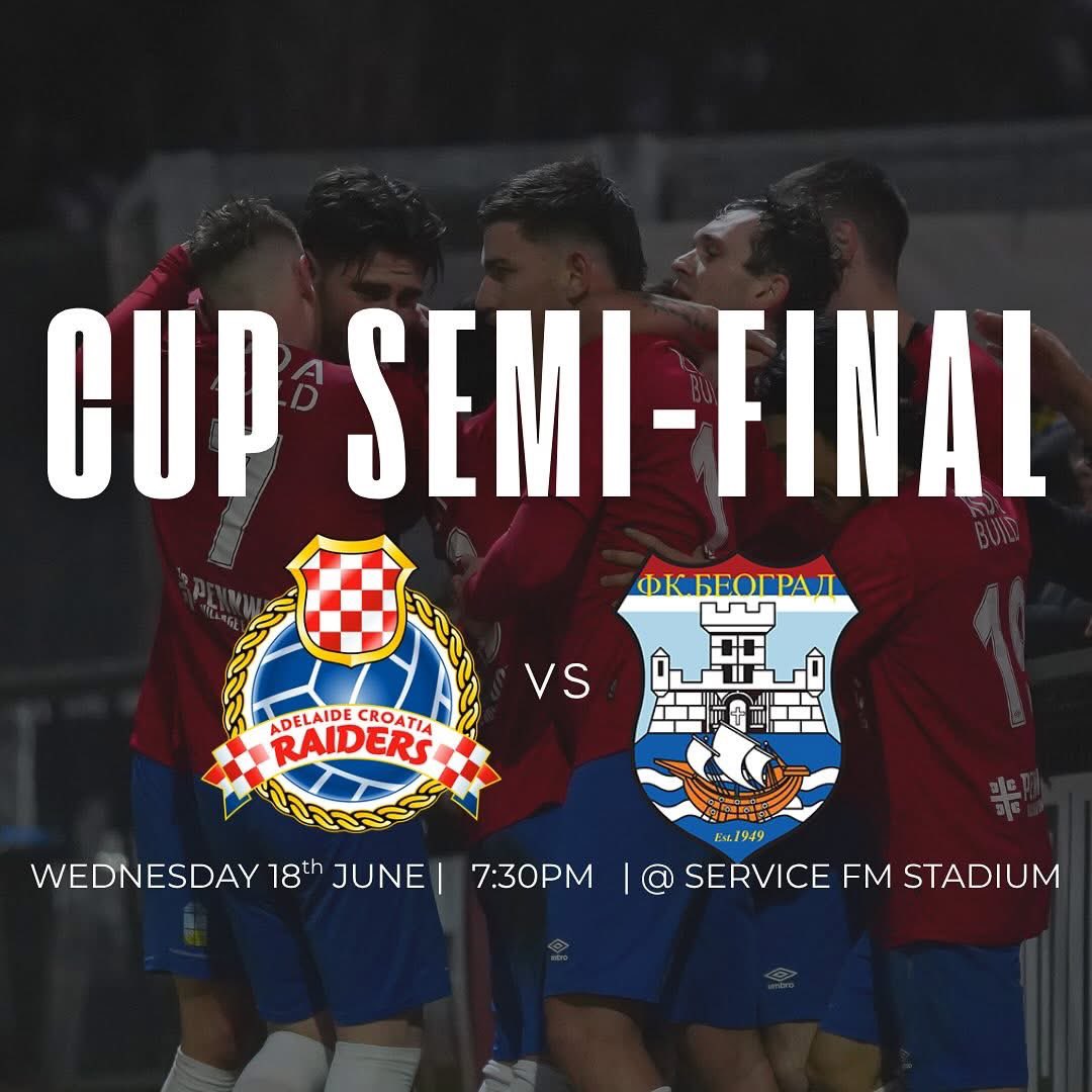 FK_Beograd's tweet photo. CUP SEMI FINAL

FK Beograd vs Adelaide Croatia in the Federation Cup Semi-Final. A shot at glory and Australia Cup qualification on the line. 

🗓️ Wednesday 18/6
⏰ 7:30PM
📍Service FM Stadium
🆚 Adelaide Croatia Raiders  

Come down and support the boys!! https://t.co/j1rD65qhqL