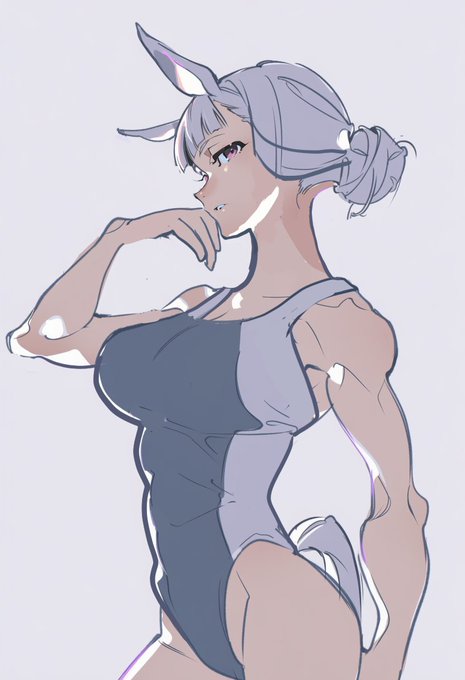 ウマ娘本編であんま触れられないけどウマ娘の世界で競泳帽子どうなってるのか問題を考える ゴルシで考えると髪の毛はこうするのかな? で帽子だけど耳は出すのかしまうのか気になる…気にならない?