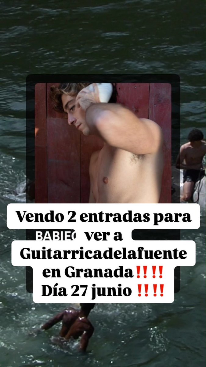 caroviii's tweet photo. VENDO 2 ENTRADAS PARA VER A GUITARRICADELAFUENTE EL DÍA 27 DE JUNIO EN GRANADA ‼️‼️‼️‼️ https://t.co/KA4J7sSZrg
