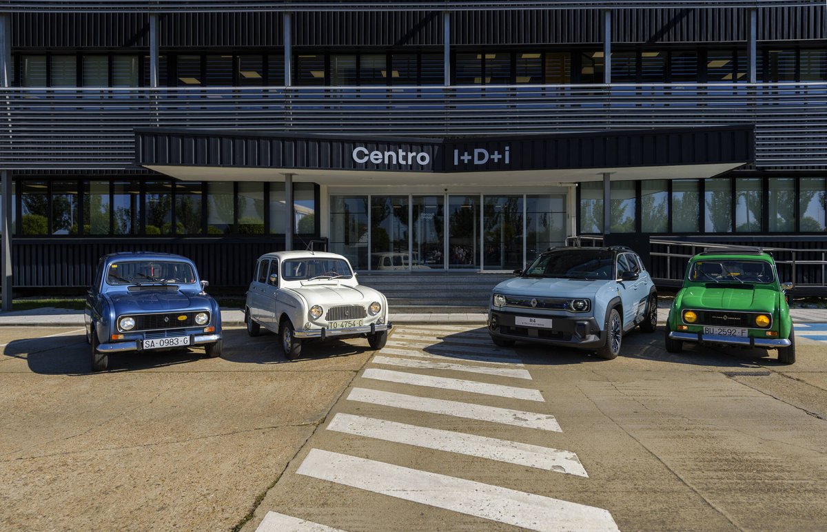JAS Info Service (@jasinfoservice) on Twitter photo En una visita del Club Clásicos <a href="/renault_esp/">Renault España</a> 3, 4, 5, 6 y 7 a las instalaciones del Centro de I+D+i de <a href="/renaultgroup/">Renault Group</a> ubicadas en Valladolid, se produjo un emotivo encuentro entre los Renault 4 originales y su reinterpretación eléctrica. Leer+: jas.es/8481-19-36-not… En una visita del Club Clásicos <a href="/renault_esp/">Renault España</a> 3, 4, 5, 6 y 7 a las instalaciones del Centro de I+D+i de <a href="/renaultgroup/">Renault Group</a> ubicadas en Valladolid, se produjo un emotivo encuentro entre los Renault 4 originales y su reinterpretación eléctrica. Leer+: jas.es/8481-19-36-not…