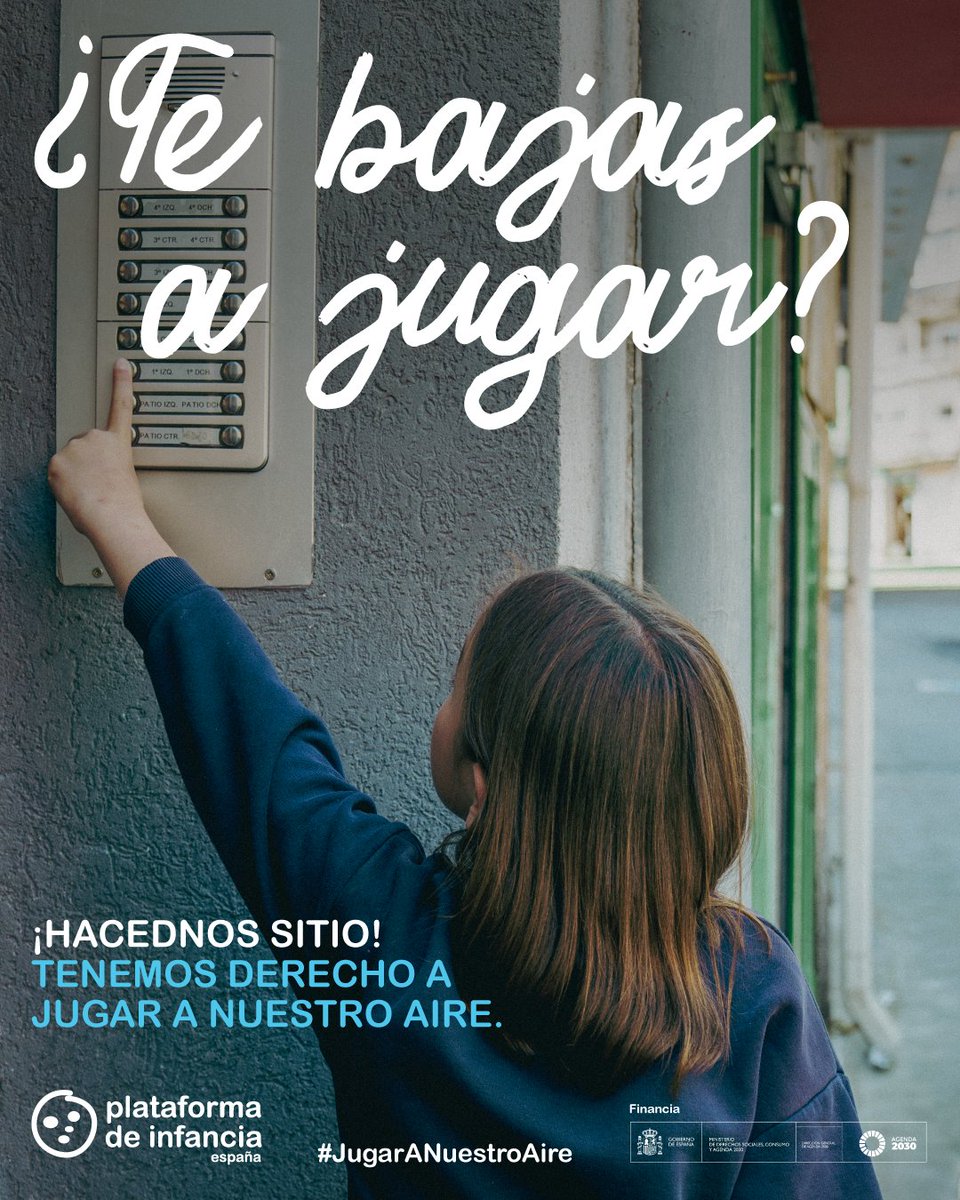 💚🌿 Tenemos que hacerles sitio, pero un sitio verde y sin contaminar, para que niñas, niños y adolescentes puedan jugar en un medioambiente saludable #JugarANuestroAire

💨 Entra en plataformadeinfancia.org/jugar-a-nuestr… y hazles sitio ‼