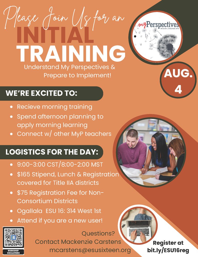 ESU_16's tweet image. Please join us!
Initial Training to Understand &quot;My Perspectives&quot; &amp;amp; Prepare to Implement 
ESU 16 Ogallala
August 4th, 2025
8-2 MT
Register here: registration.esu16.org