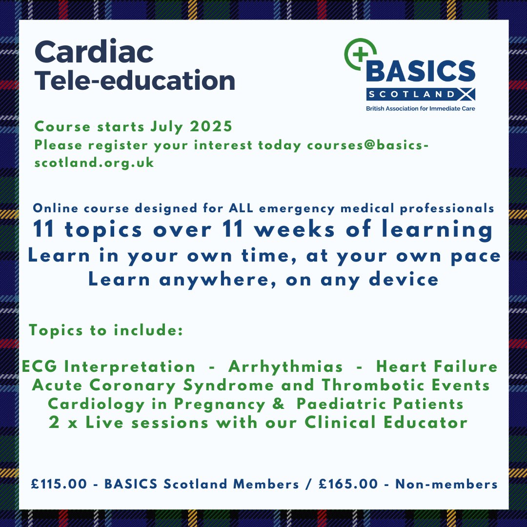 BASICS Scotland (@basicsscotland) on Twitter photo Cardiac Tele-education - open for booking! "This course has been excellent and comprehensive. It explained complicated subjects clearly and simply." 📩 Secure your space now! basicsscotland.org.uk/course/https-b……
<a href="/CSMEN1/">NES Clinical Skills Managed Educational Network</a>
<a href="/NHS_Education/">NHS Education for Scotland (NES)</a>
<a href="/Scotambservice/">Scottish Ambulance</a> Cardiac Tele-education - open for booking! "This course has been excellent and comprehensive. It explained complicated subjects clearly and simply." 📩 Secure your space now! basicsscotland.org.uk/course/https-b……
<a href="/CSMEN1/">NES Clinical Skills Managed Educational Network</a>
<a href="/NHS_Education/">NHS Education for Scotland (NES)</a>
<a href="/Scotambservice/">Scottish Ambulance</a>