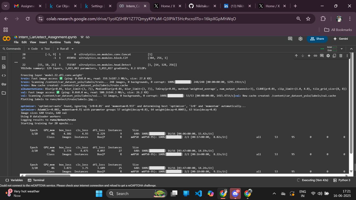 nikitasmcsnes's tweet image. YOLOv8: "Fast image access ✅. mAP50 = 100%."
Laptop fan: "I’m about to take off 🚀"
Achievement Unlocked✨: Trained something that actually works