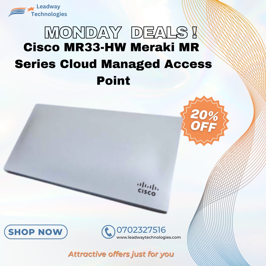 LeadwayTechLLP's tweet photo. Cisco Meraki MR33!
โ
802.11ac Wave 2
โ
Speeds up to 1.3 Gbps
โ
Cloud-based management
โ
Enterprise-grade security
โ
Ideal for offices, retail, and schools
๐ Call us today to get a quote! 0702 327516
#Cisco #MerakiMR33 #LeadwayTechnologies #WiFiSolutions #NetworkingKenya https://t.co/W5B85cbyG4
