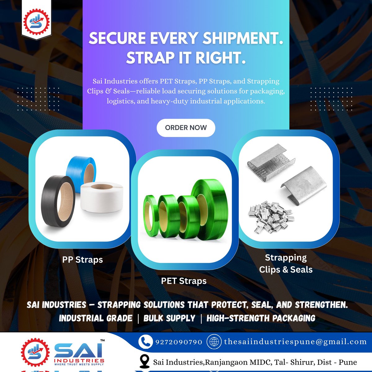 Sai__Industries's tweet image. Strap strong, ship safe. 🚚

Sai Industries delivers PET &amp;amp; PP Straps with Clips &amp;amp; Seals—your packaging essentials for strength and stability.

#saiindustries #PackagingStraps #PETStrap #PPStrap #StrappingClips