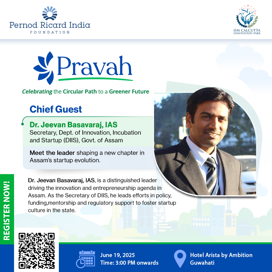It’s an honour to have Dr. Jeevan Basavaraj, IAS, Secretary, DIIS, Govt. of Assam, as the Chief Guest at #PRAVAH2025!

🔗 Register: forms.gle/1LJcrVqG7fQz85…

#IIMCIP #Pravah #Innovation #CircularEconomy #IIMCIP