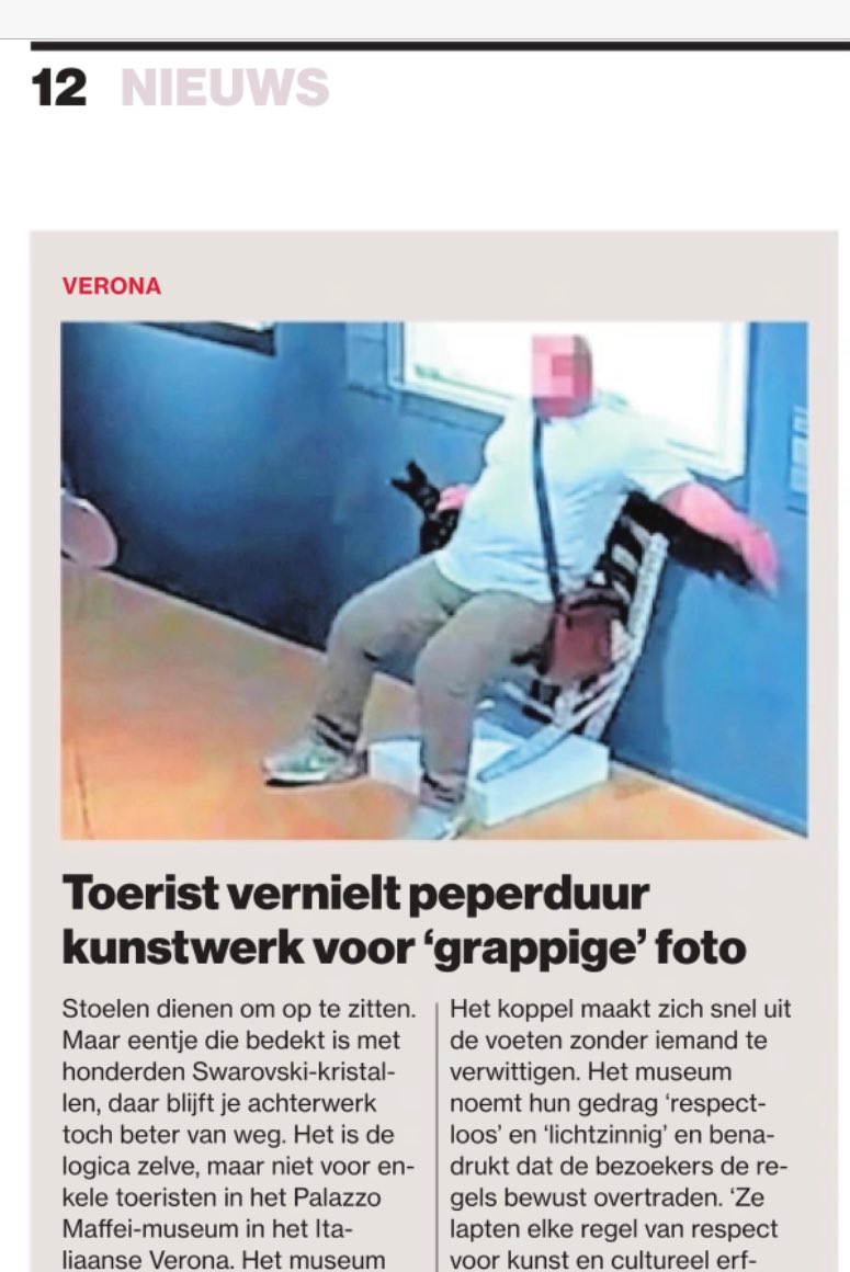 Hard aanpakken dit soort flapdrollen, die denken grappig te zijn. Blijf met je tengels van andermans spullen af. Zoals mijn moeder vroeger zei: “Handjes thuis en kijken met de oogjes”. Je scoort als Nederlander weer punten in het buitenland.