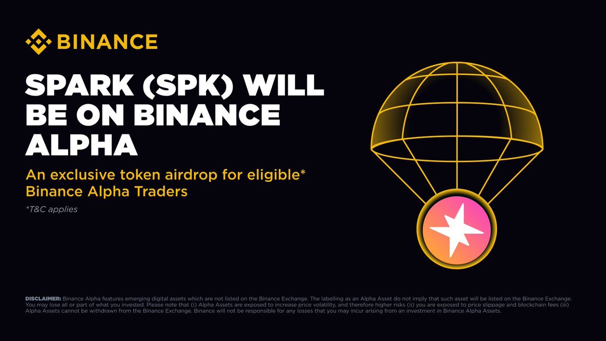 DrTips (@drtipsreal) on Twitter photo Finally! <a href="/sparkdotfi/">Spark</a> is listing on <a href="/binance/">Binance</a> & <a href="/BinanceWallet/">Binance Wallet</a> Alpha tomorrow!
Big congrats to <a href="/sparkdotfi/">Spark</a>, and shoutout to <a href="/fwielanier/">Filip (cookie) ๐ช</a> & <a href="/cookiedotfun/">Cookie DAO ๐ช</a> for bringing top-tier DeFi to us.
And now <a href="/PlaySapien/">Sapien</a> is next โ letโs keep building!
#SPARK #SNAPS ๐ช๐ Finally! <a href="/sparkdotfi/">Spark</a> is listing on <a href="/binance/">Binance</a> & <a href="/BinanceWallet/">Binance Wallet</a> Alpha tomorrow!
Big congrats to <a href="/sparkdotfi/">Spark</a>, and shoutout to <a href="/fwielanier/">Filip (cookie) ๐ช</a> & <a href="/cookiedotfun/">Cookie DAO ๐ช</a> for bringing top-tier DeFi to us.
And now <a href="/PlaySapien/">Sapien</a> is next โ letโs keep building!
#SPARK #SNAPS ๐ช๐