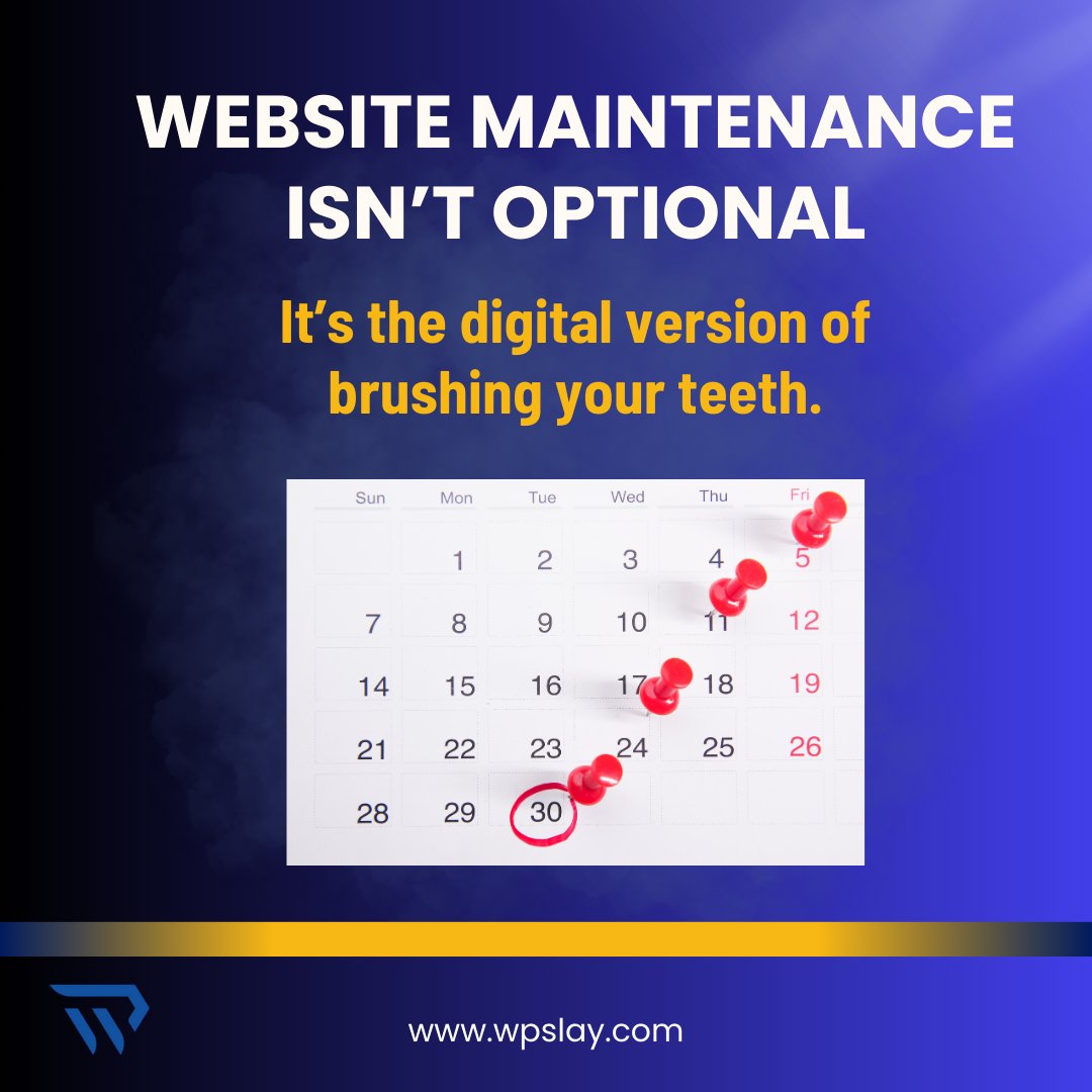 Website Maintenance Isn’t Optional
It’s the digital version of brushing your teeth.

Clean it. Check it. Update it.
Your website deserves monthly love—and it won’t take all day.

#WebsiteCare 
#WPChecklist