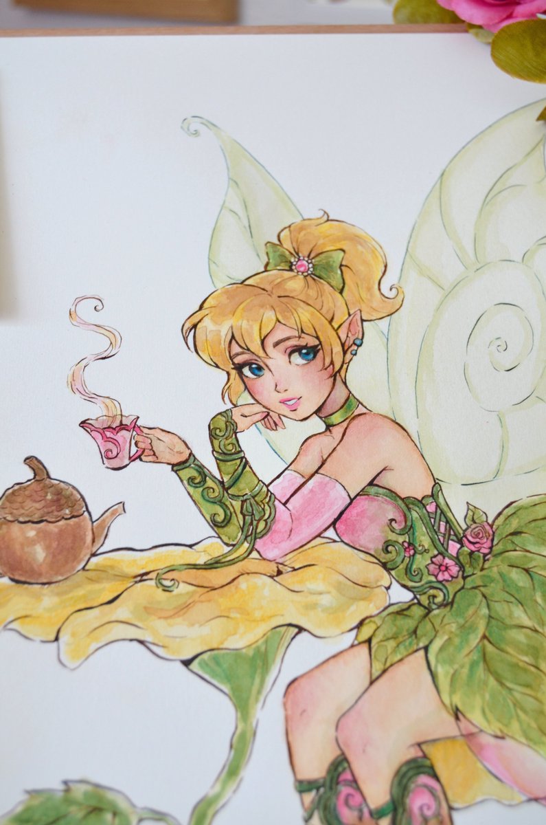 KuridelBlack's tweet photo. Tink flower dress 🌸🌷🍃

#Tinkerbell #DisneyFairies #TraditionalArt https://t.co/i0Pw6968KY