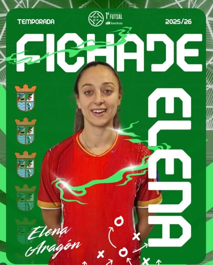 𝗘𝗹𝗲𝗻𝗮 𝗔𝗿𝗮𝗴ó𝗻  <a href="/Elenaaragon10/">Elena Aragon</a> ficha por el Guadalcacín FS de 1ª División Nacional de Fútbol Sala. 

Tras tres temporadas en el Poio Pescamar, la chiclanera seguirá en la máxima competición nacional de Fútbol Sala Femenino defendiendo los colores del equipo jerezano.