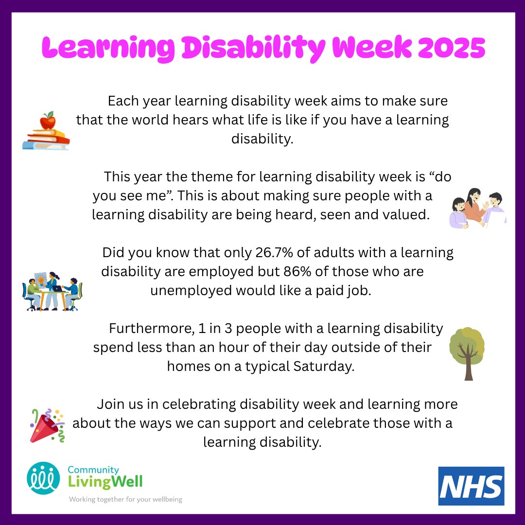 🧠💙 #LearningDisabilityWeek 2025 💙🧠
We’re celebrating the strengths &amp; voices of people with learning disabilities and pushing for accessible, inclusive mental health support for all.

Let’s break down barriers, challenge stigma &amp; build therapy that works for everyone.
 #CLW