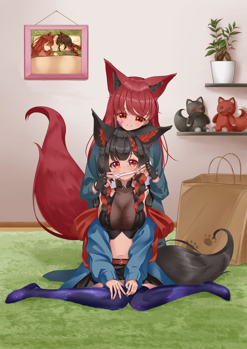 【Skeb request】#illustration #Skeb
I drew the client's original sisters character 🦴✨ 
Lovely hair color🖤♥️
Thank you for your request!!