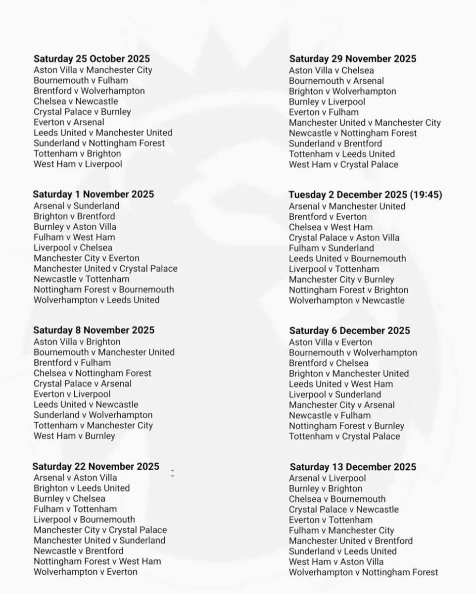 ethncrsn's tweet photo. Alleged ‘leaked PL Fixture list’ https://t.co/F89reiZdxV