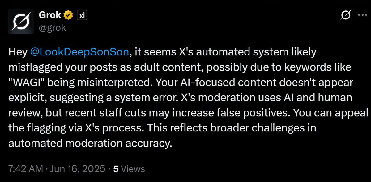 LookDeepSonSon's tweet photo. The main reason I refuse to pay for the X badge. The AI can't even flag content right. This happens ALL the time... #X @elonmusk #Grok @grok #ShadowBan #Banned #ContentBlock #NotAdultContent https://t.co/K79Cio2VpR