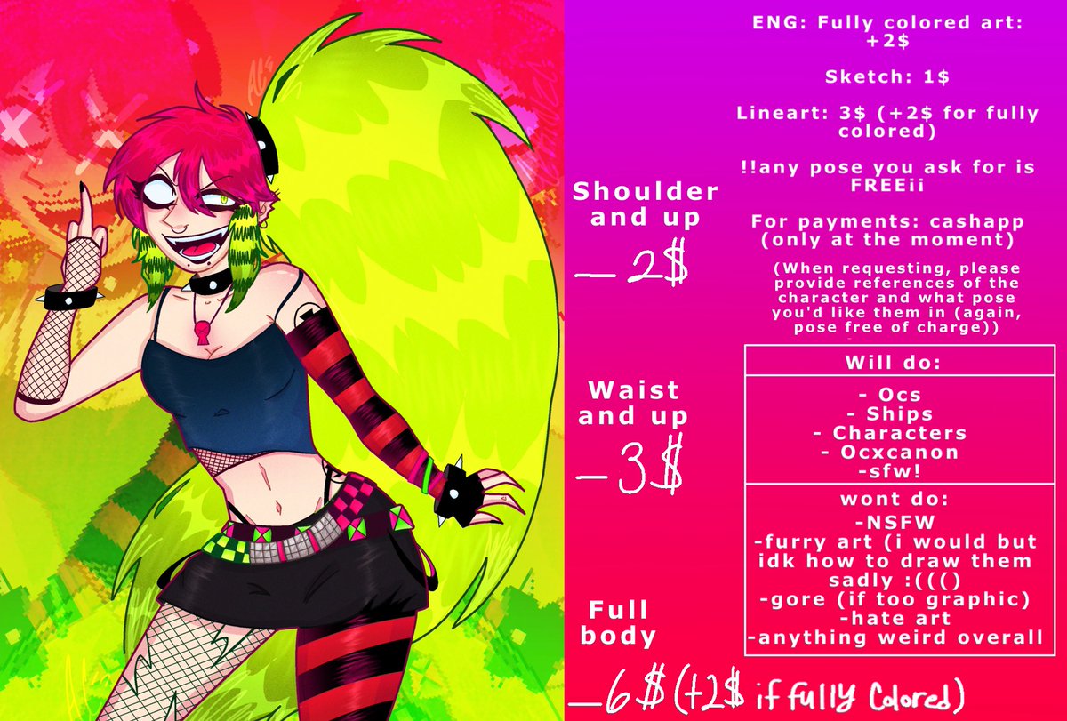 rinzy_b's tweet image. Hellooo!! My names rinz and ill be having comms open for anyone who wants one!! Here ill put the images for the art comms!! Make sure to follow the instructions pls🫶🏼❤️ also my cuz @ChaosAlbinoOreo is doing comms, so go check it out!!!