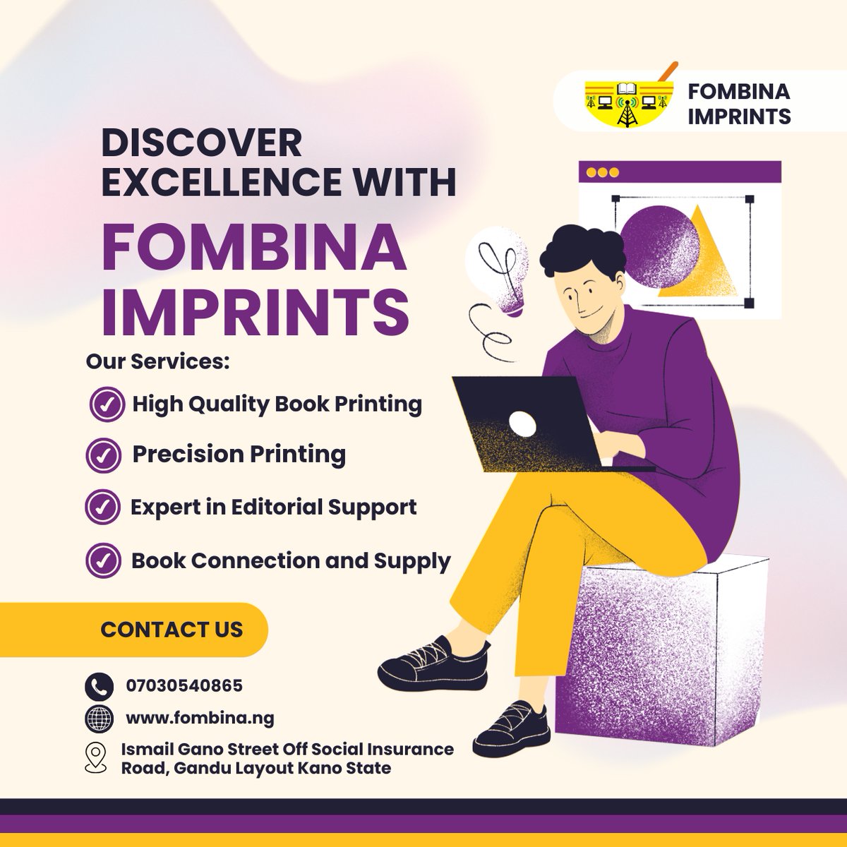 At Fombina Imprints, we believe printing is more than ink on paper, it’s the beginning of impact.
From books that shape minds to materials that move people, we deliver print solutions that speak with elegance, clarity, and confidence.
🌐 Explore More: fombina.ng