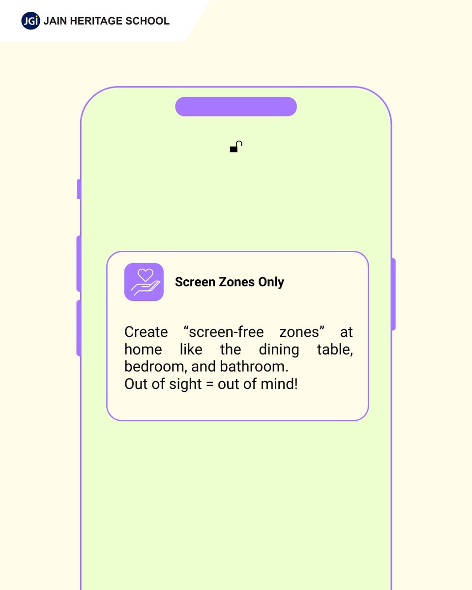 Say goodbye to screen-time battles and hello to balance!
Here are 3 easy ways to bring healthier habits into your child’s day, no drama, just connection.

#JHS #JainHeritageSchool #Screentime