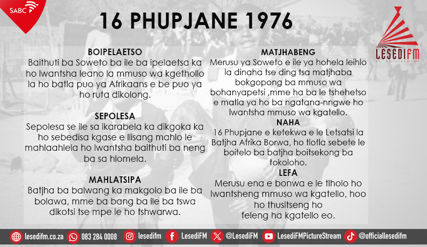 Dintlha tsa 1976 Soweto Uprising. #YouthDay2025