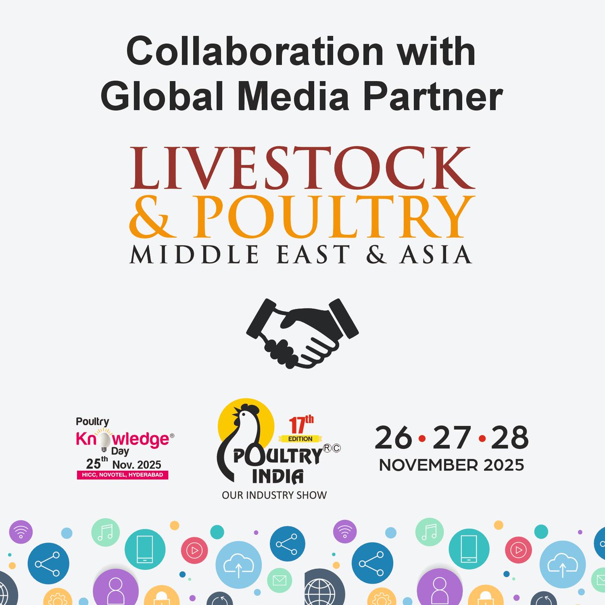 PoultryIndia15's tweet photo. We’re happy to share that Livestock & Poultry Middle East & Asia has joined us as a Global Media Partner for Poultry India 2025! 🙌
#PoultryIndiaExpo2025 #LivestockandPoultryMiddleEast #livestock
#IPEMA #PoultryIndia #PoultryIndustry #KnowledgeDay2025 #GlobalPoultry #Networking https://t.co/7xKnKp2kHz